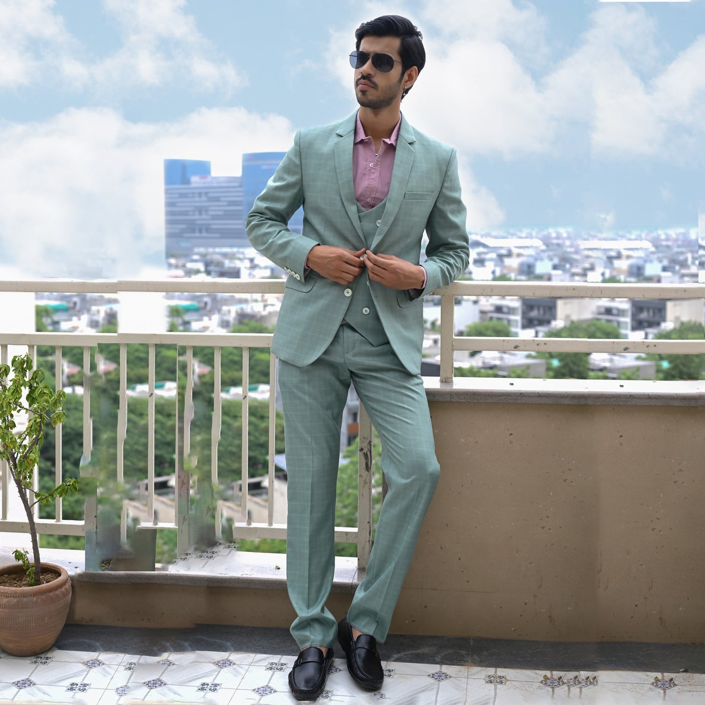 Cape Town Green 2 Pc Suit - 10 Dapper Style